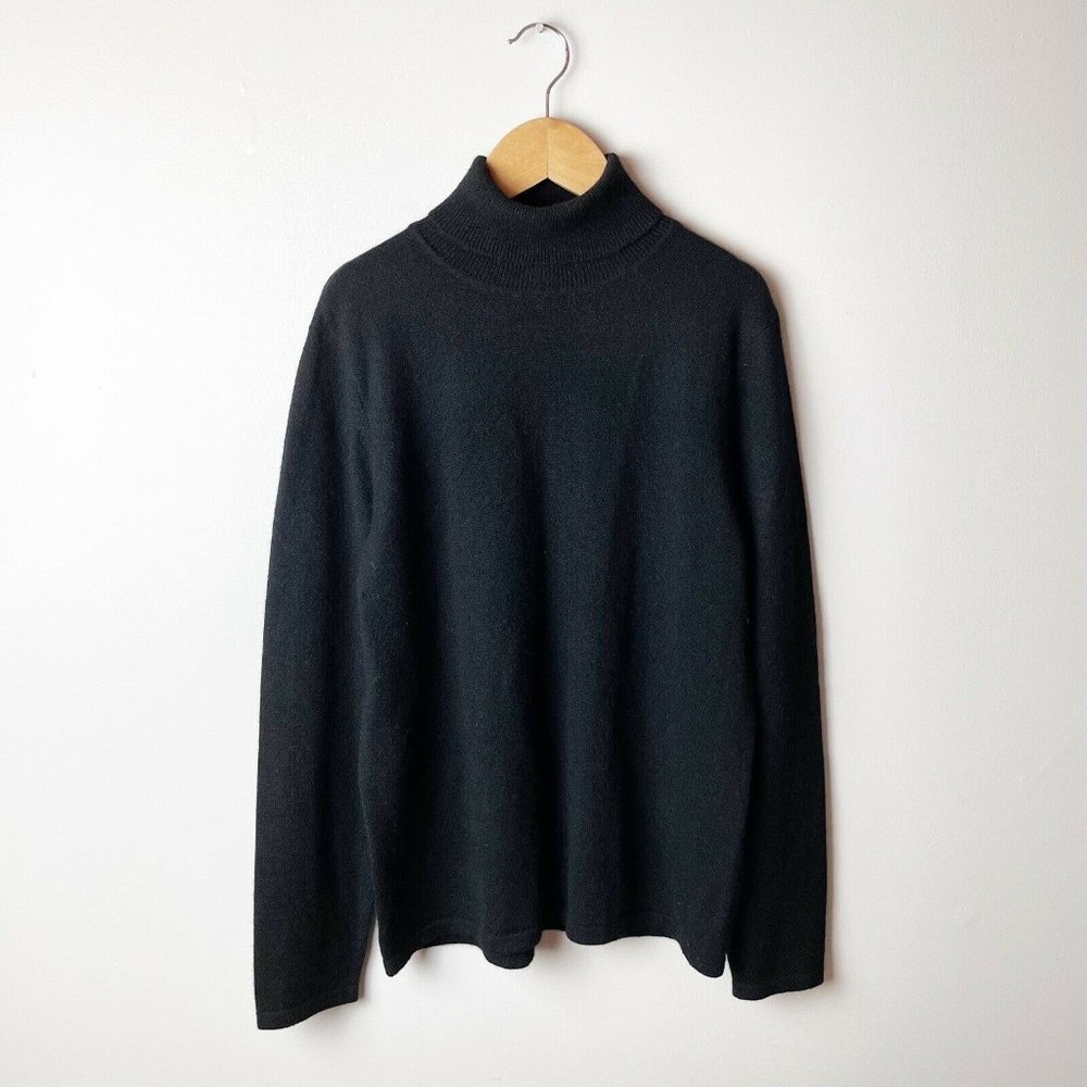 CHARTER CLUB Women's Small Black 100% Cashmere Turtleneck Knit Sweater